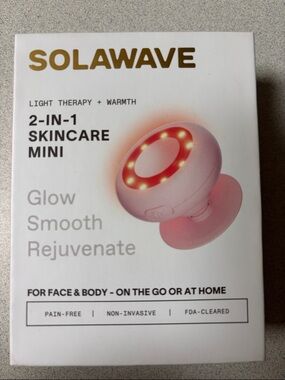 BNIB SOLAWAVE 2-in-1 Skincare Mini Light Therapy Device - Pink